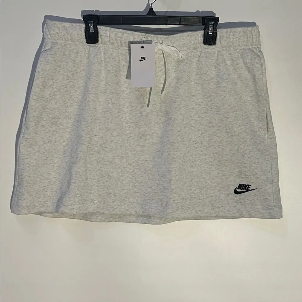 Nike Mid Rise Club Fleece Skirt NEW Birch Heather XL Athletic Skirt